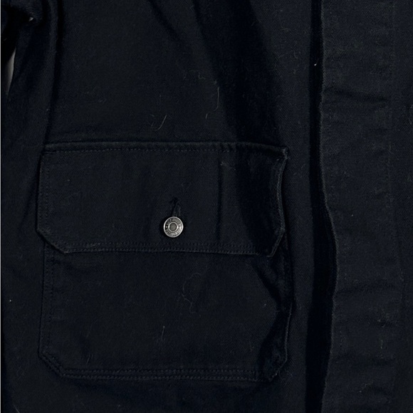 Quiksilver ladies denim jacket, sz L, corduroy collar, utility, work, crop - Picture 2 of 13